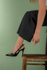 Liva V Detail Thin Heel  Black Patent Leather Stiletto - PRE ORDER