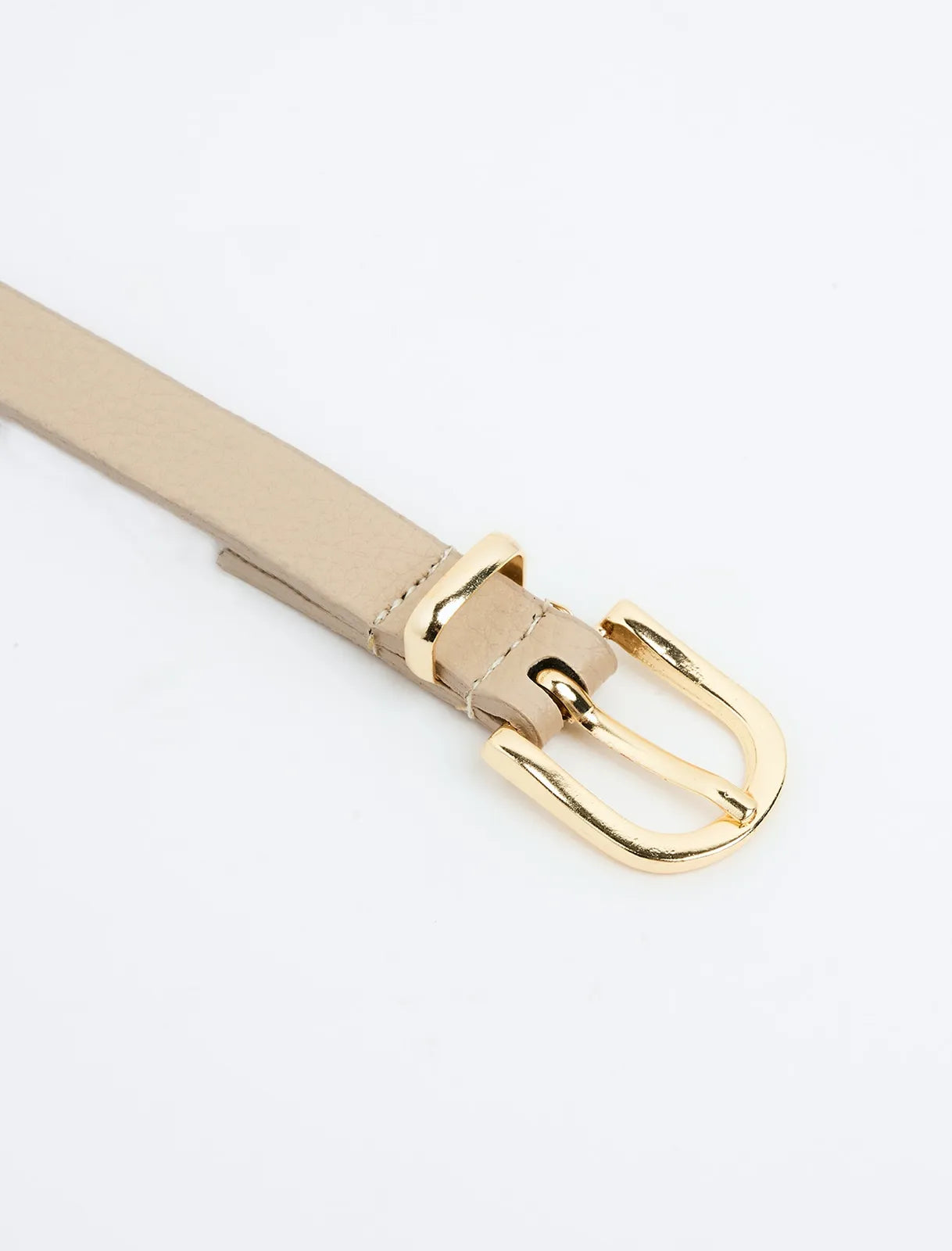 Beige Basic Thin Belt