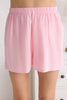 Pink Heart Piping Detailed Viscose Woven Pajama Set