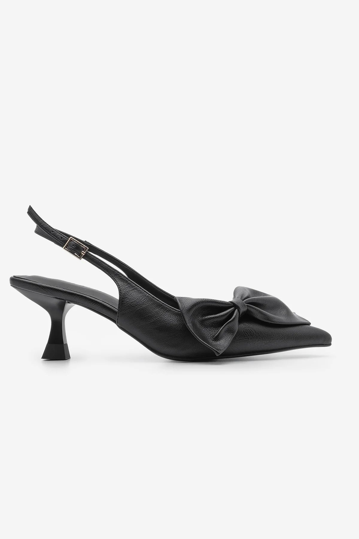 Women's Stiletto Bow Heel Shoes Fivas - Black