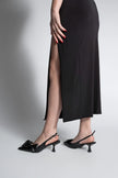 Women's Stiletto Bow Heel Shoes Fivas - Black