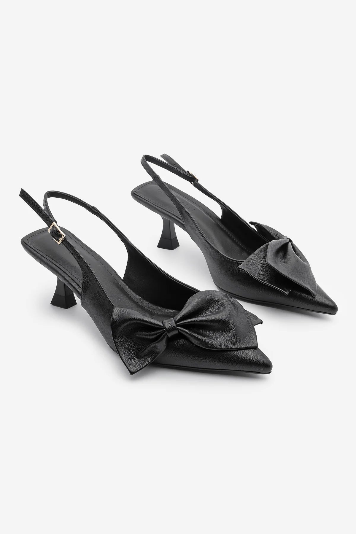 Women's Stiletto Bow Heel Shoes Fivas - Black
