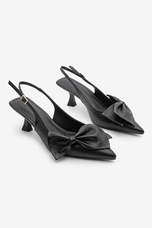 Women's Stiletto Bow Heel Shoes Fivas - Black