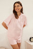 Pink Heart Jersey Knitted Pajama Set