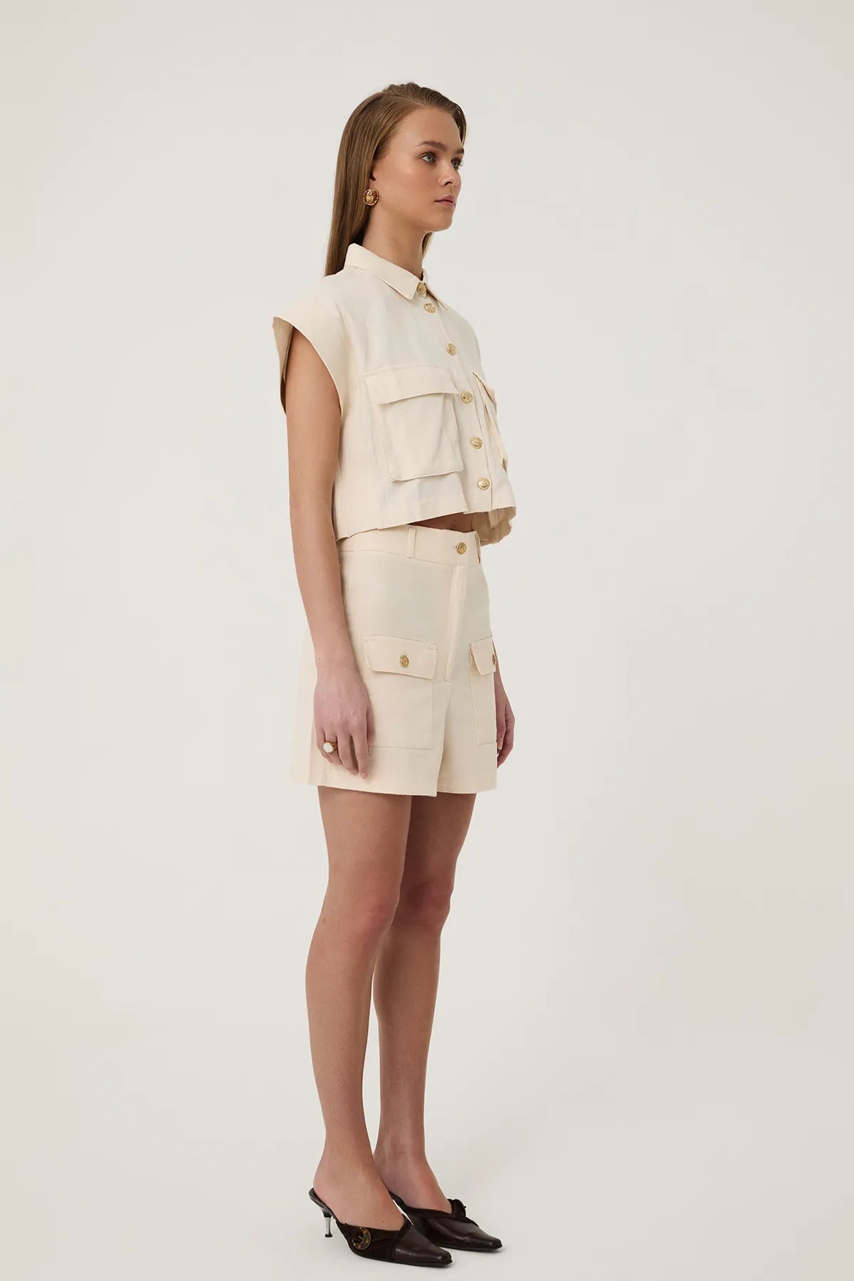 2 Pocket Mini Shorts Naturel | November Vibes | Lebbse 2 Pocket Mini Shorts Naturel | November Vibes | Lebbse