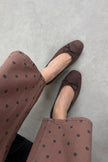 GALO BROWN SUEDE BOW DETAIL WOMEN’S BALLET FLATS