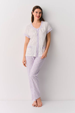 Patterned Wendy Masculine Pajama Set