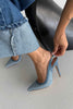 Echo Stiletto Heel Denim Straw Stiletto - PRE ORDER