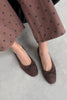 GALO BROWN SUEDE BOW DETAIL WOMEN’S BALLET FLATS