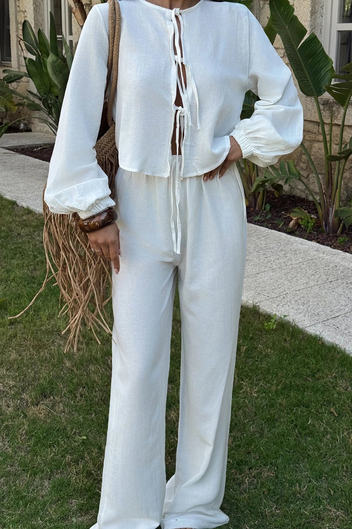 White Marlo Linen Suit | CLOTHES | Set | Lebbse White Marlo Linen Suit | CLOTHES | Set | Lebbse