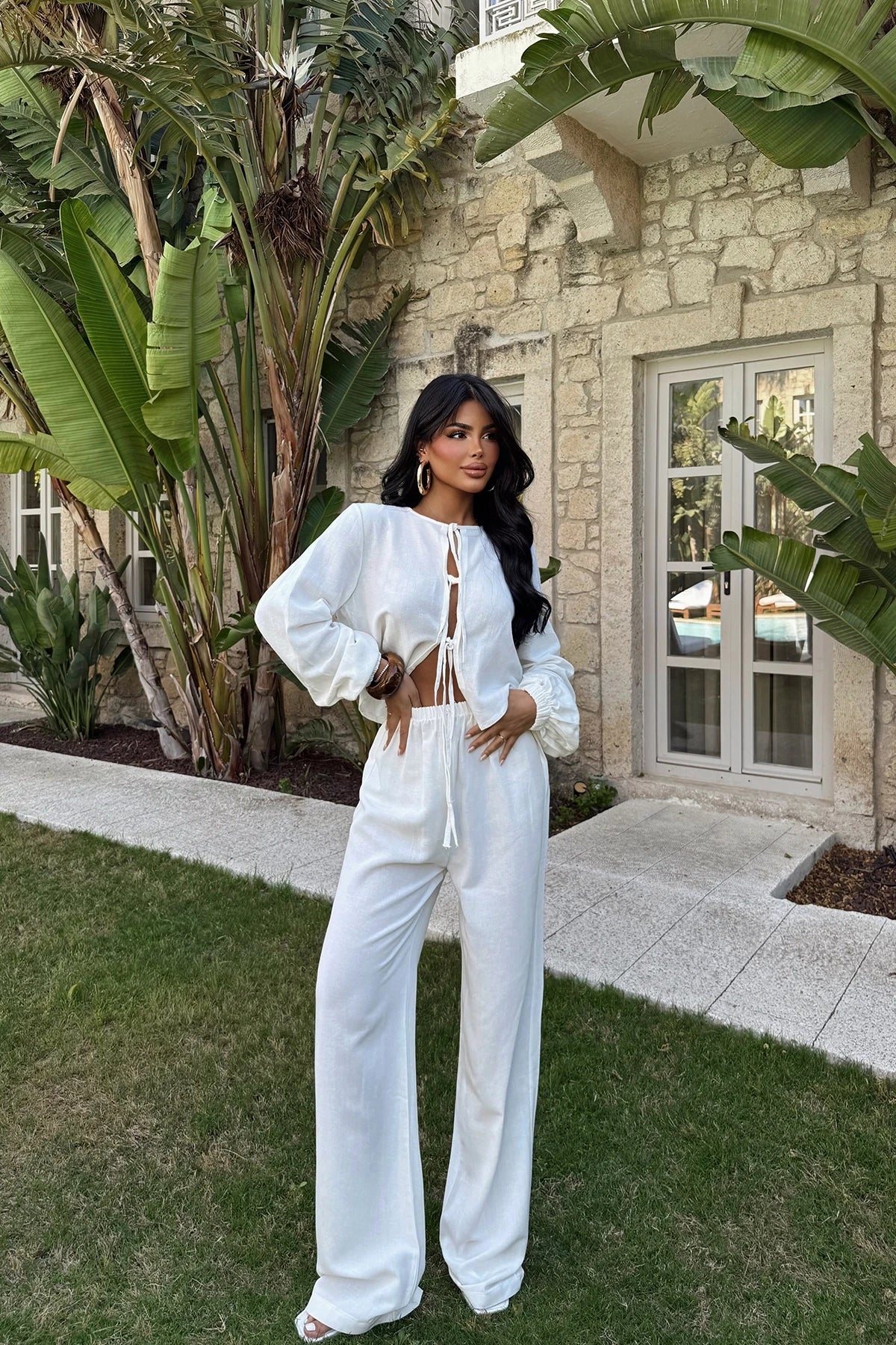 White Marlo Linen Suit | CLOTHES | Set | Lebbse White Marlo Linen Suit | CLOTHES | Set | Lebbse