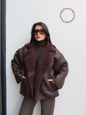 Brown Buttoned Suede Jacket