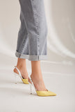 Henley Stiletto Heel  Yellow White Stiletto