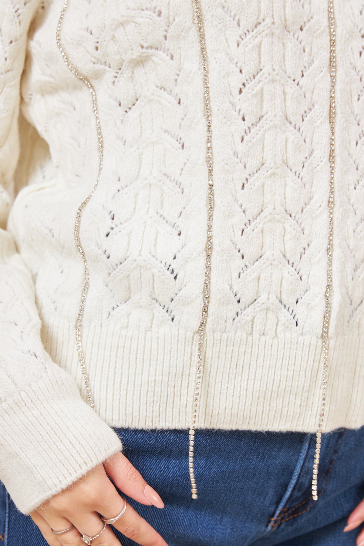 Row Stone Detailed Sweater