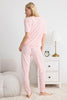 Pink Heart Patterned Knitted Pajama Set