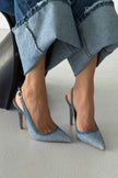 Echo Stiletto Heel Denim Straw Stiletto - PRE ORDER