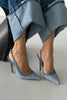 Echo Stiletto Heel Denim Straw Stiletto - PRE ORDER