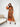 Long Sleeve Chiffon Dress Orange