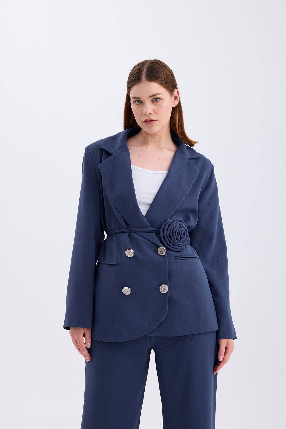 ROSE TROUSERS SUIT – DARK BLUE | CLOTHES | Set | Lebbse ROSE TROUSERS SUIT – DARK BLUE | CLOTHES | Set | Lebbse