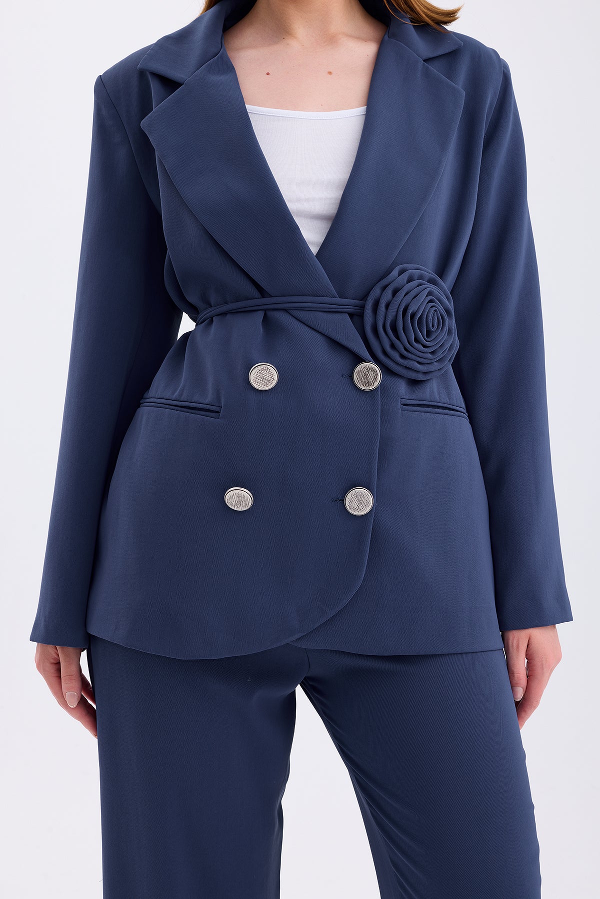 ROSE TROUSERS SUIT – DARK BLUE | CLOTHES | Set | Lebbse ROSE TROUSERS SUIT – DARK BLUE | CLOTHES | Set | Lebbse