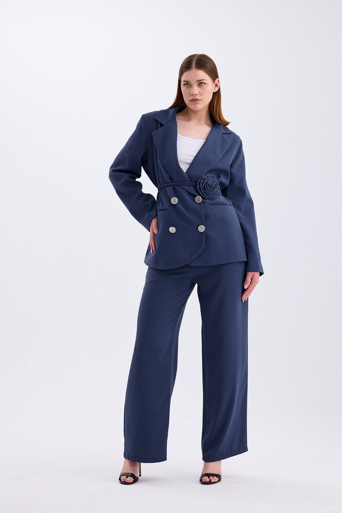 ROSE TROUSERS SUIT – DARK BLUE | CLOTHES | Set | Lebbse ROSE TROUSERS SUIT – DARK BLUE | CLOTHES | Set | Lebbse