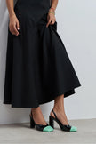 SOLEA BLACK PATENT & GREEN TOE DETAIL BLOCK HEEL WOMEN’S SHOES