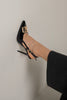 Liva V Detail Thin Heel  Black Patent Leather Stiletto - PRE ORDER