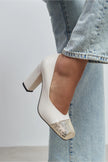 EMILY PEARL & GOLD CAP-TOE BLOCK HEEL WOMEN’S SHOES