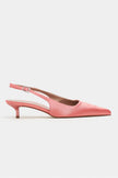 ROVIA Salmon Satin Pointed-Toe Thin Heel Women's Shoes