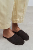 MODI BITTER BROWN SUEDE LEATHER WOMEN’S CLOSED SLIPPERS