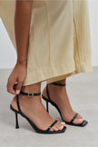 TAKI BLACK PATENT ANKLE STRAP DETAIL HIGH HEEL WOMEN’S SHOES