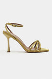 AVA GREEN SATIN CROSS-STRAP ANKLE TIE WOMEN’S HIGH HEELS