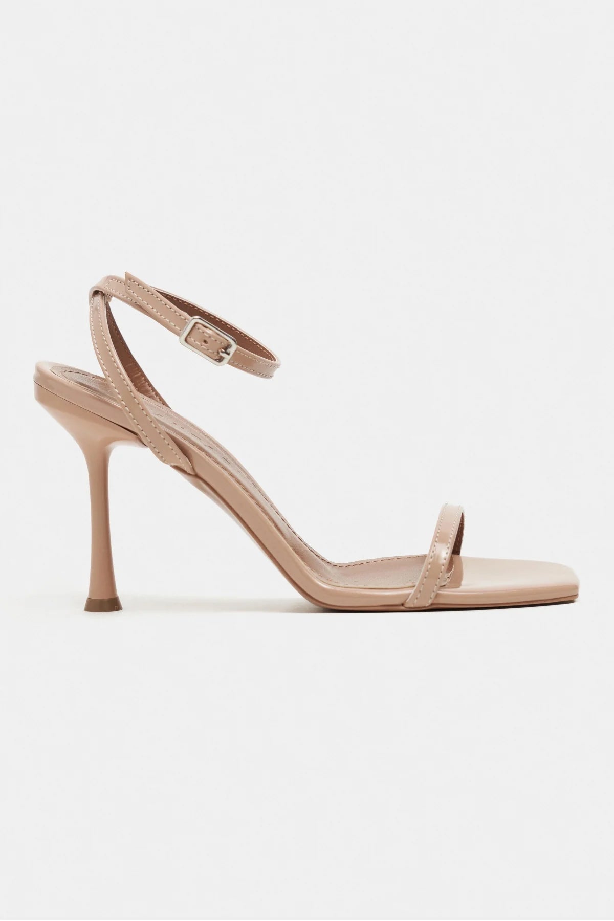 TAKI NUDE PATENT ANKLE STRAP DETAIL WOMEN’S HIGH HEELS