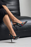 Varun Colorful Sequined Black Patent Leather Stiletto - PRE ORDER