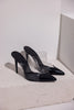 Geulis Transparent Detailed Black Patent Leather Slippers