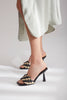 Aksum Knit Detail  Black Gold Slippers