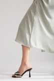 Aksum Knit Detail  Black Gold Slippers