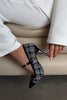 Bold Pearl Buckle Detail  Black White Patterned Stiletto -pre order