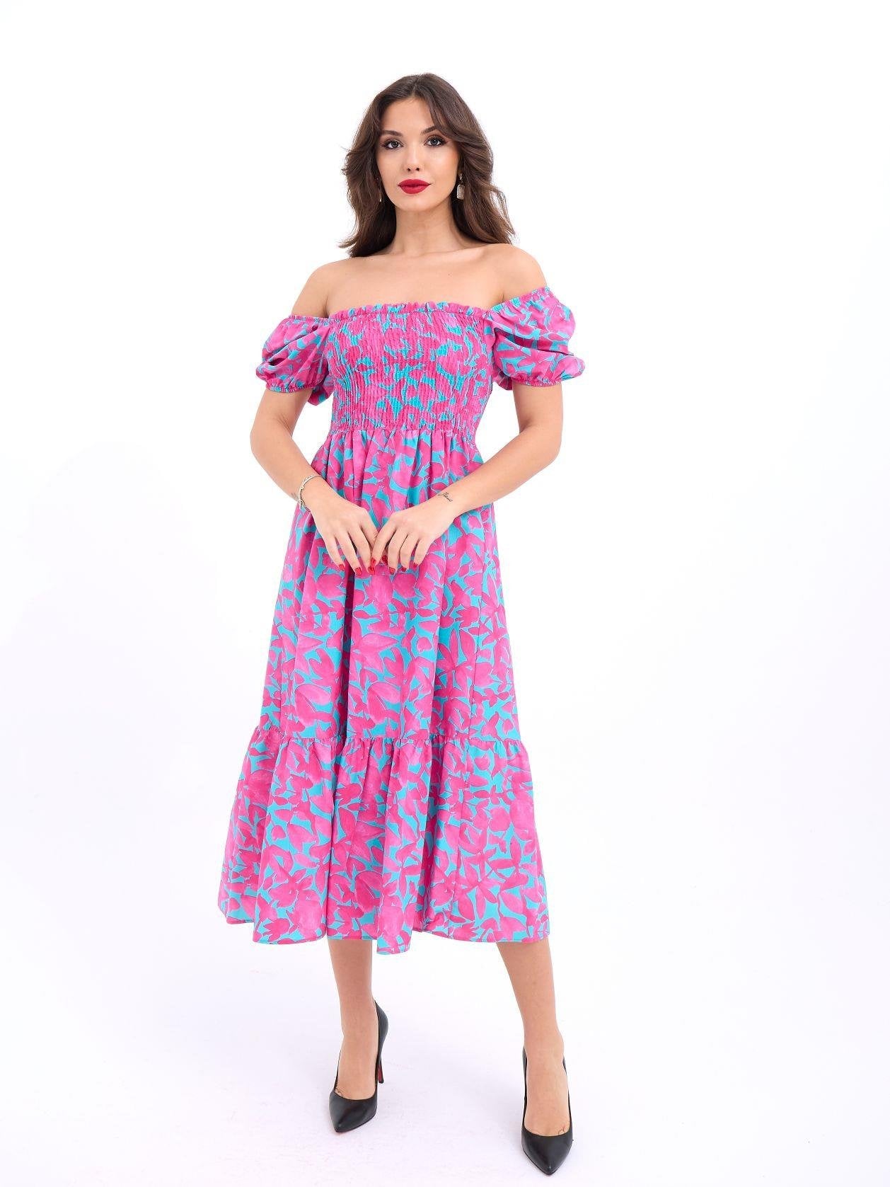 PİTTSBURGH Pink Floral Patterned Dress