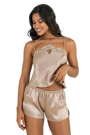 Stone Satin Shorts Set 9211
