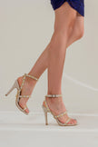 Aki Trok Detailed Ankle Strap Ten Matte Heeled Shoes - PRE ORDER