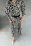 Loya Leopard Belt Detailed Satin Dress