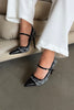 Bold Pearl Buckle Detail  Black White Patterned Stiletto -pre order