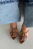 Trey Capsule Detailed  Tan Matte Slippers - PRE ORDER