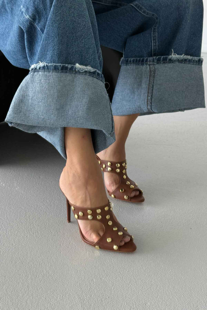 Trey Capsule Detailed  Tan Matte Slippers - PRE ORDER