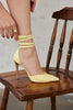 Suzy Ankle Strap  Yellow Patent Leather Stiletto - PRE ORDER