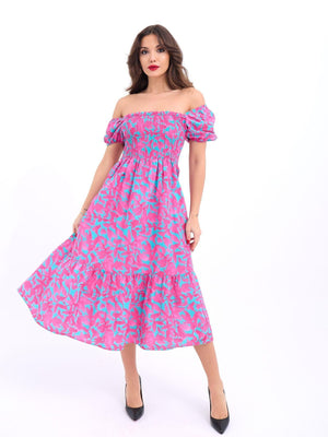 Pink Floral Patterned Dress