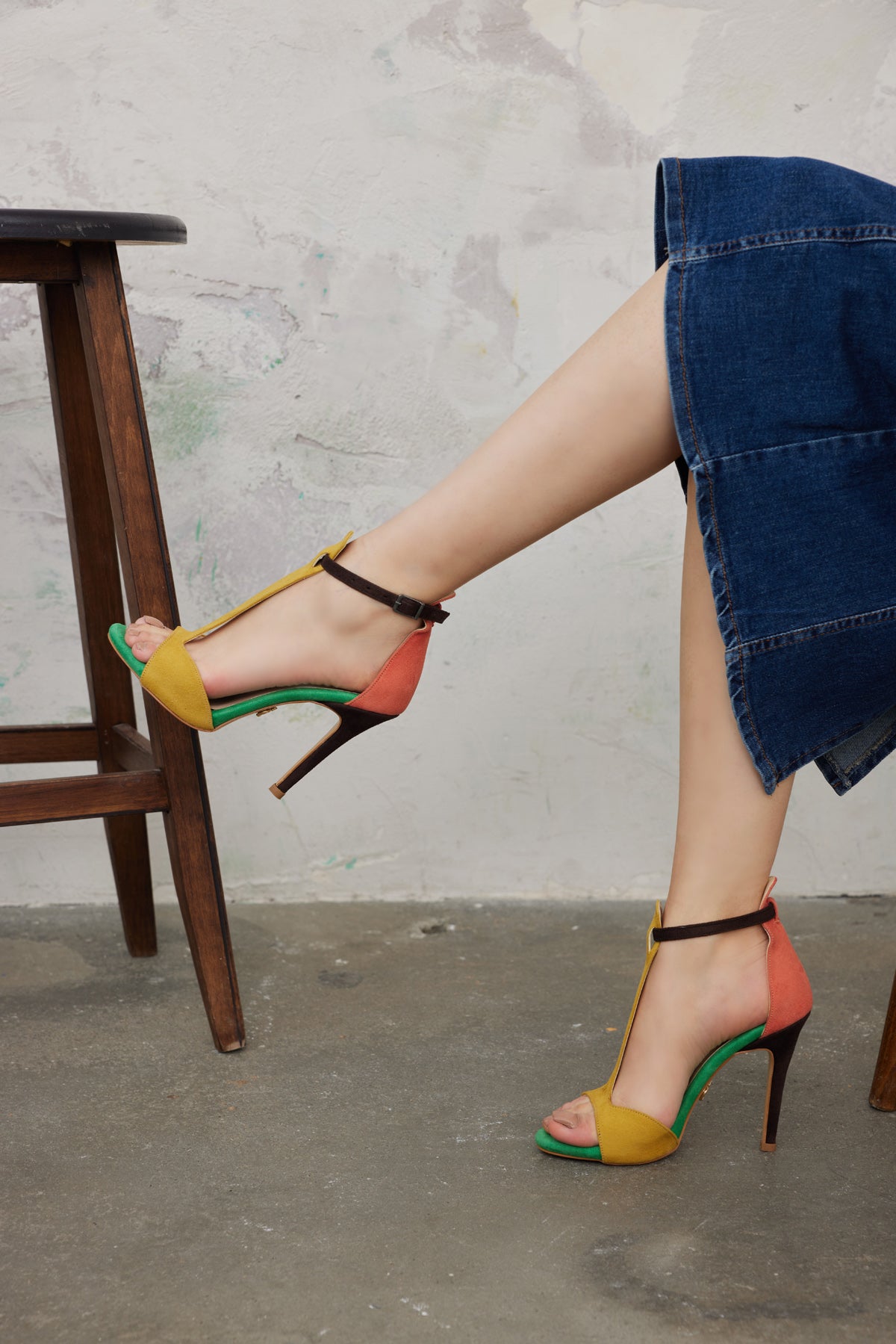 More Mustard Suede Heeled Shoes