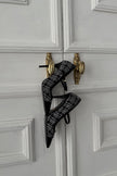 Bold Pearl Buckle Detail  Black White Patterned Stiletto -pre order