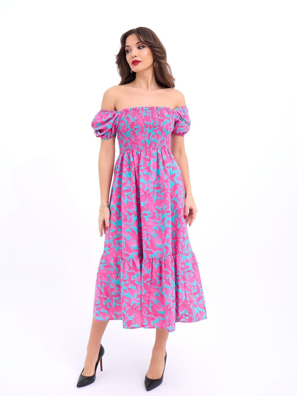 PİTTSBURGH Pink Floral Patterned Dress